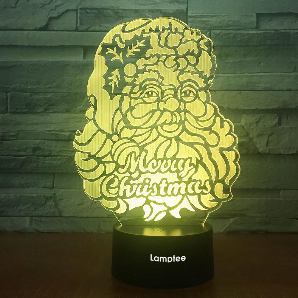 Festival Santa Claus 3D Illusion Lamp Night Light 3DL1759