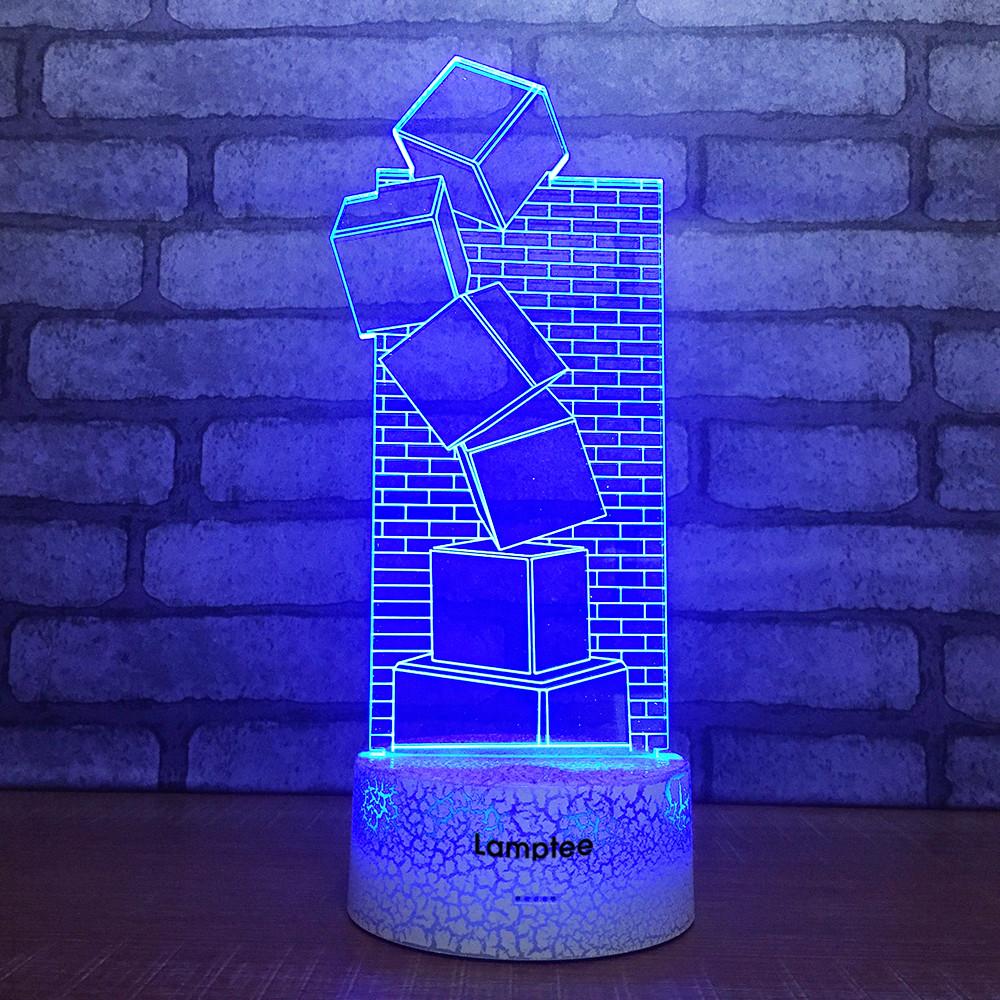 Crack Lighting Base Art Blocks Figure 3D Illusion Lamp Night Light 3DL1760