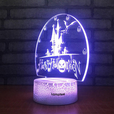 Image of Crack Lighting Base Festival Happy Halloween 3D Illusion Lamp Night Light 3DL1761