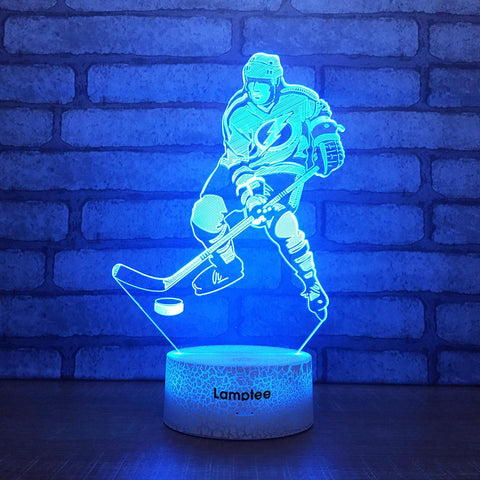 Image of Crack Lighting Base Sport Ice Hockey 3D Illusion Lamp Night Light 3DL1776