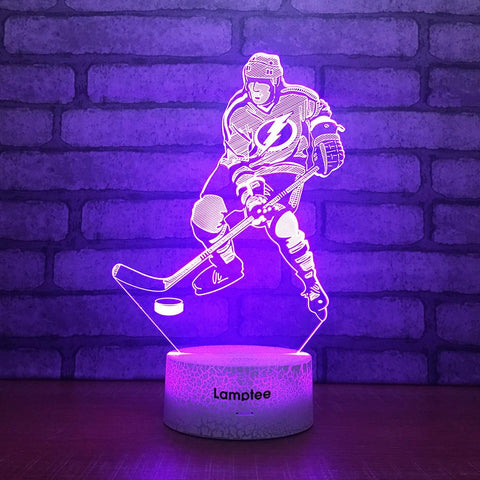 Image of Crack Lighting Base Sport Ice Hockey 3D Illusion Lamp Night Light 3DL1776