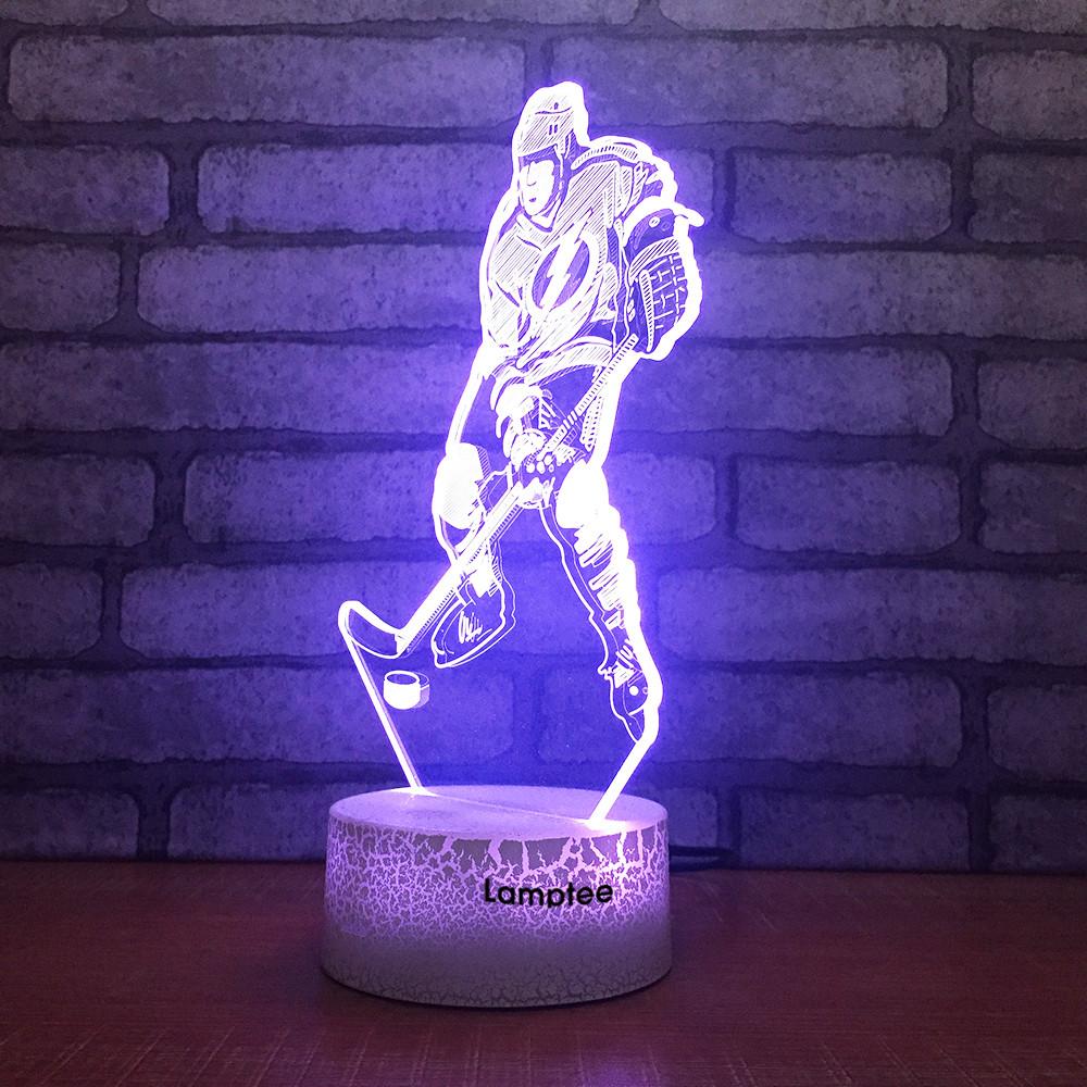 Crack Lighting Base Sport Ice Hockey 3D Illusion Lamp Night Light 3DL1776