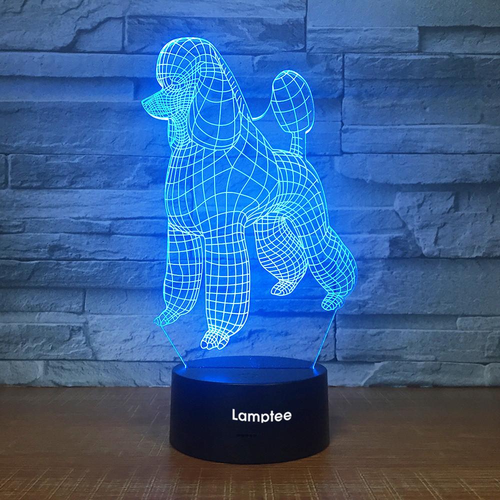 Animal Poodle 3D Illusion Lamp Night Light 3DL1784