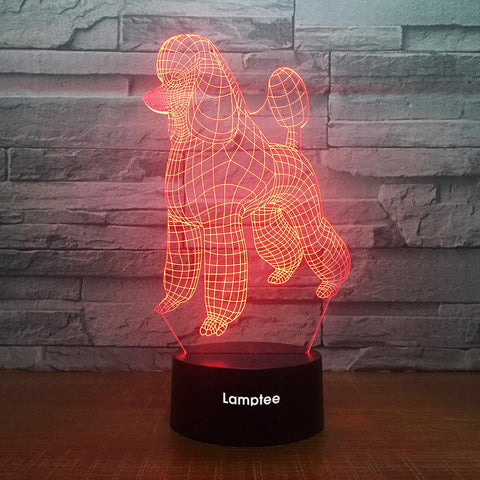 Image of Animal Poodle 3D Illusion Lamp Night Light 3DL1784