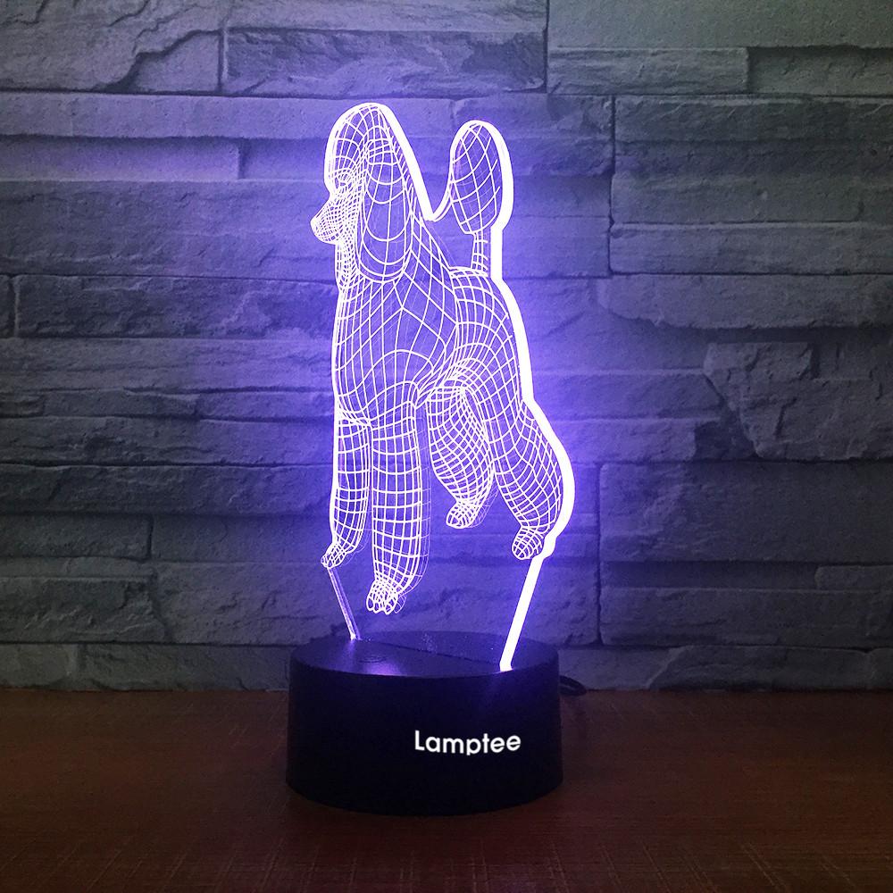 Animal Poodle 3D Illusion Lamp Night Light 3DL1784