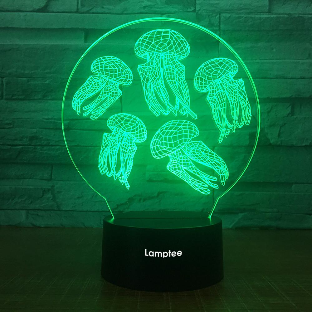 Animal Jellyfish 3D Illusion Night Light Lamp 3DL1787