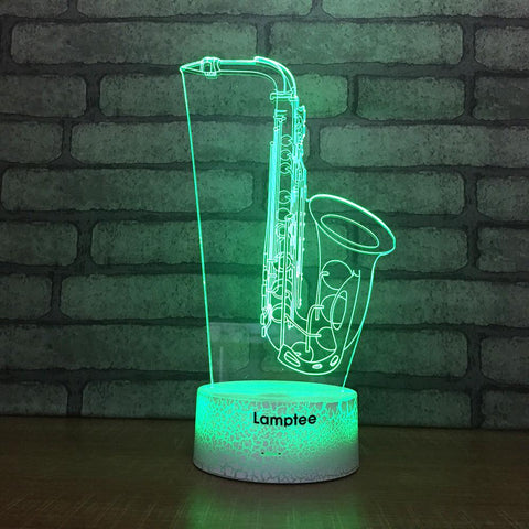 Image of Crack Lighting Base Instrument Saxophone 3D Illusion Lamp Night Light 3DL1792