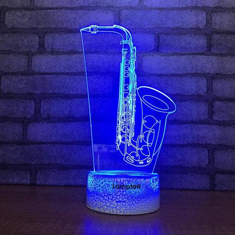 Image of Crack Lighting Base Instrument Saxophone 3D Illusion Lamp Night Light 3DL1792