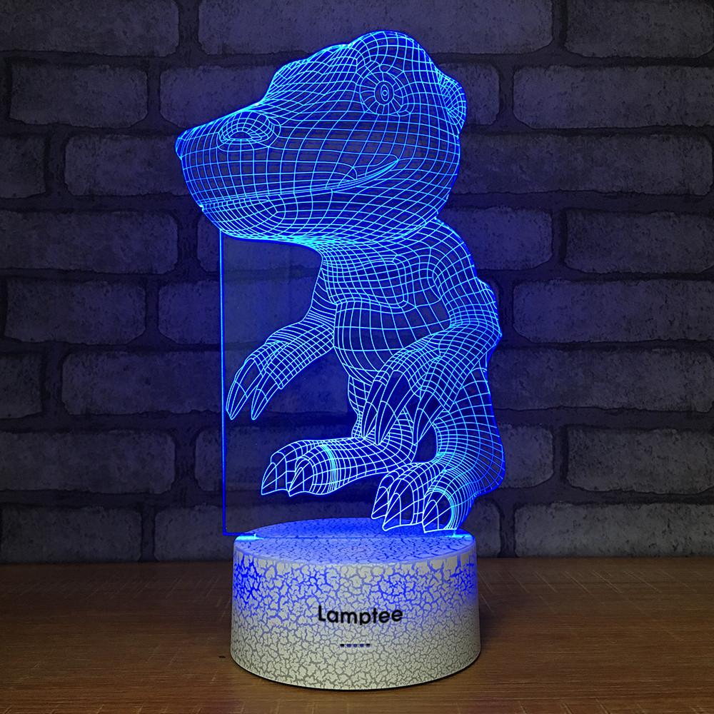 Crack Lighting Base Cartoon Model Dinosaur 3D Illusion Night Light Lamp 3DL180
