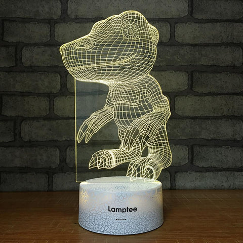 Image of Crack Lighting Base Cartoon Model Dinosaur 3D Illusion Night Light Lamp 3DL180