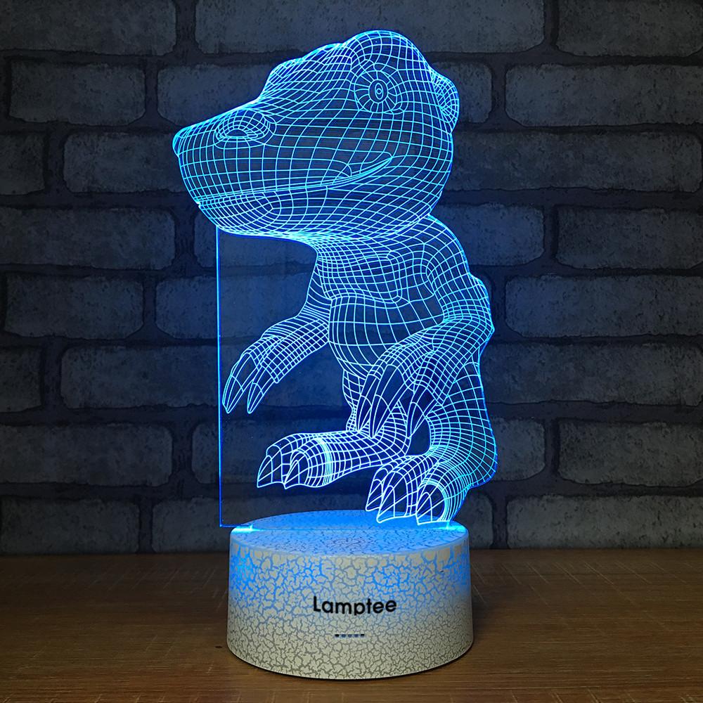 Crack Lighting Base Cartoon Model Dinosaur 3D Illusion Night Light Lamp 3DL180