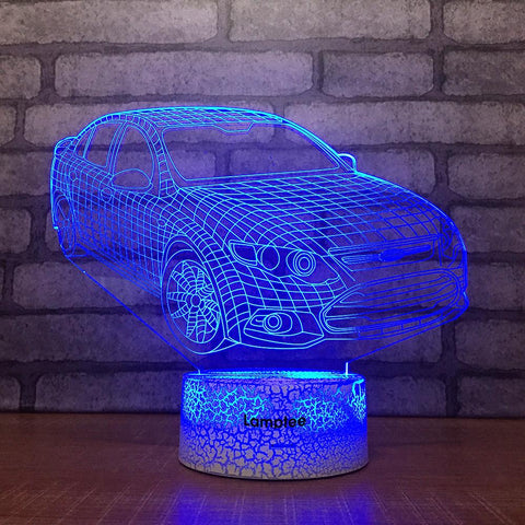 Image of Crack Lighting Base Traffic Car Creative 3D Illusion Lamp Night Light 3DL1803