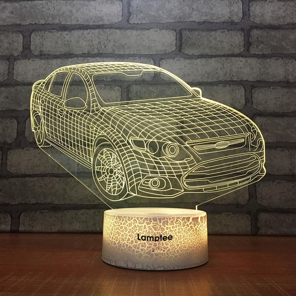 Crack Lighting Base Traffic Car Creative 3D Illusion Lamp Night Light 3DL1803