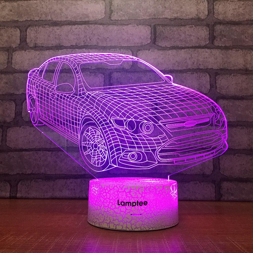 Crack Lighting Base Traffic Car Creative 3D Illusion Lamp Night Light 3DL1803