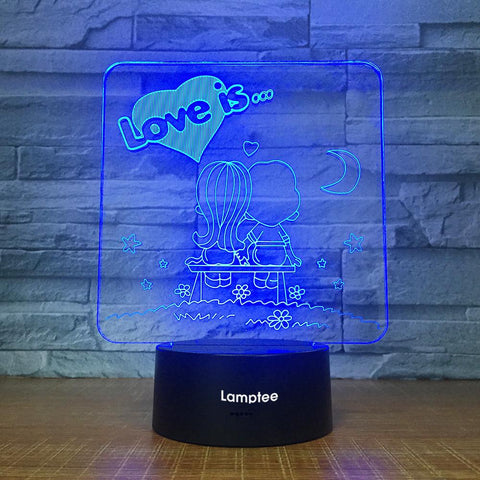 Image of Festival Love Is Decor 3D Illusion Lamp Night Light 3DL1834