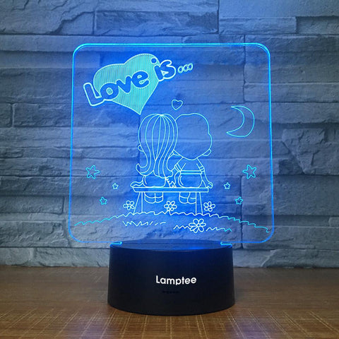 Image of Festival Love Is Decor 3D Illusion Lamp Night Light 3DL1834