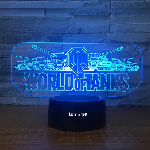 Image of Anime Game Logo World of Tanks 3D Illusion Night Light Lamp 3DL1844