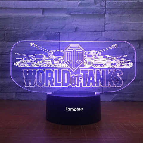 Anime Game Logo World of Tanks 3D Illusion Night Light Lamp 3DL1844
