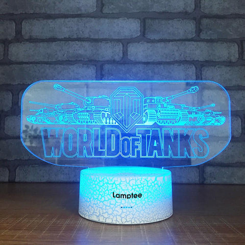 Crack Lighting Base Anime Game Logo World of Tanks 3D Illusion Night Light Lamp 3DL1844