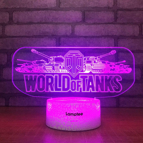 Crack Lighting Base Anime Game Logo World of Tanks 3D Illusion Night Light Lamp 3DL1844