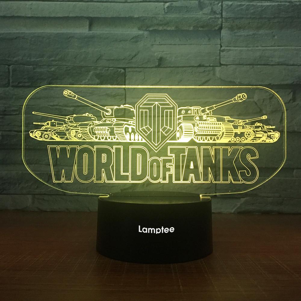 Anime Game Logo World of Tanks 3D Illusion Night Light Lamp 3DL1844