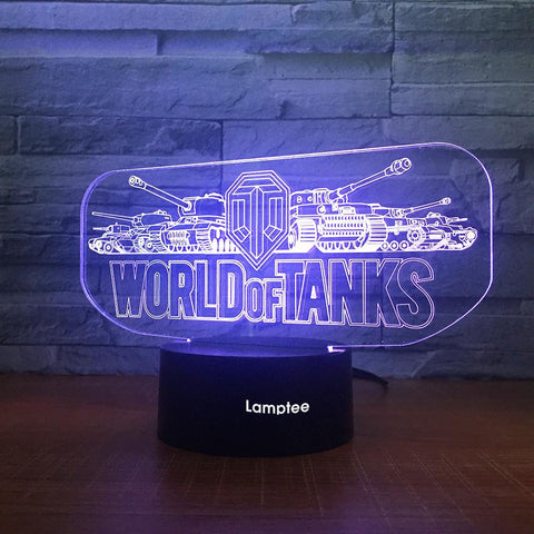 Image of Anime Game Logo World of Tanks 3D Illusion Night Light Lamp 3DL1844