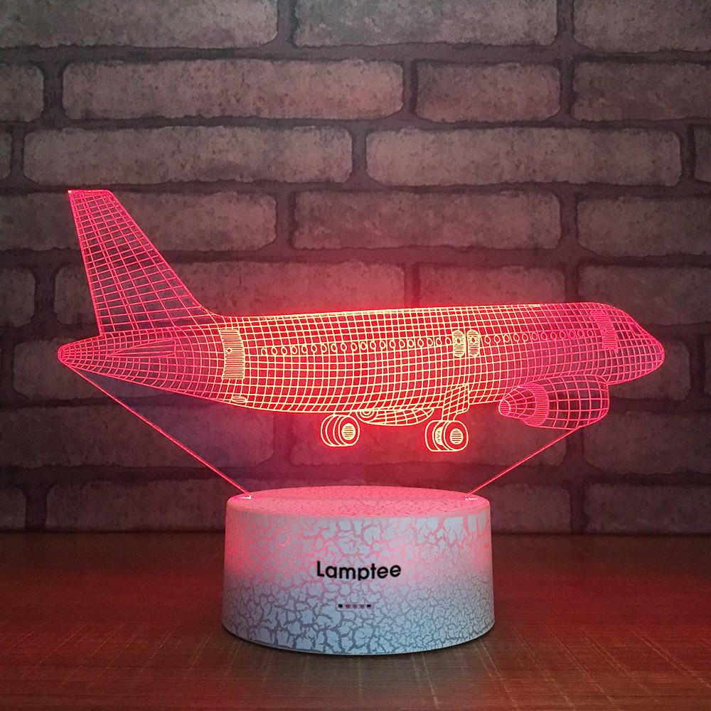 Crack Lighting Base Traffic Air Plane 3D Illusion Lamp Night Light 3DL1854