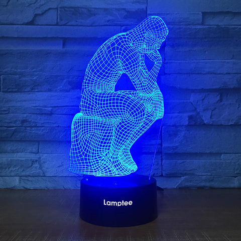 Image of Art Statue The Thinker Visual 3D Illusion Night Light Lamp 3DL1855