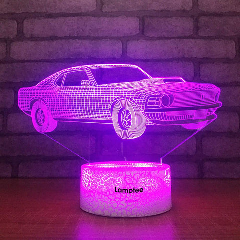 Image of Crack Lighting Base Traffic Car Figure 3D Illusion Lamp Night Light 3DL1859