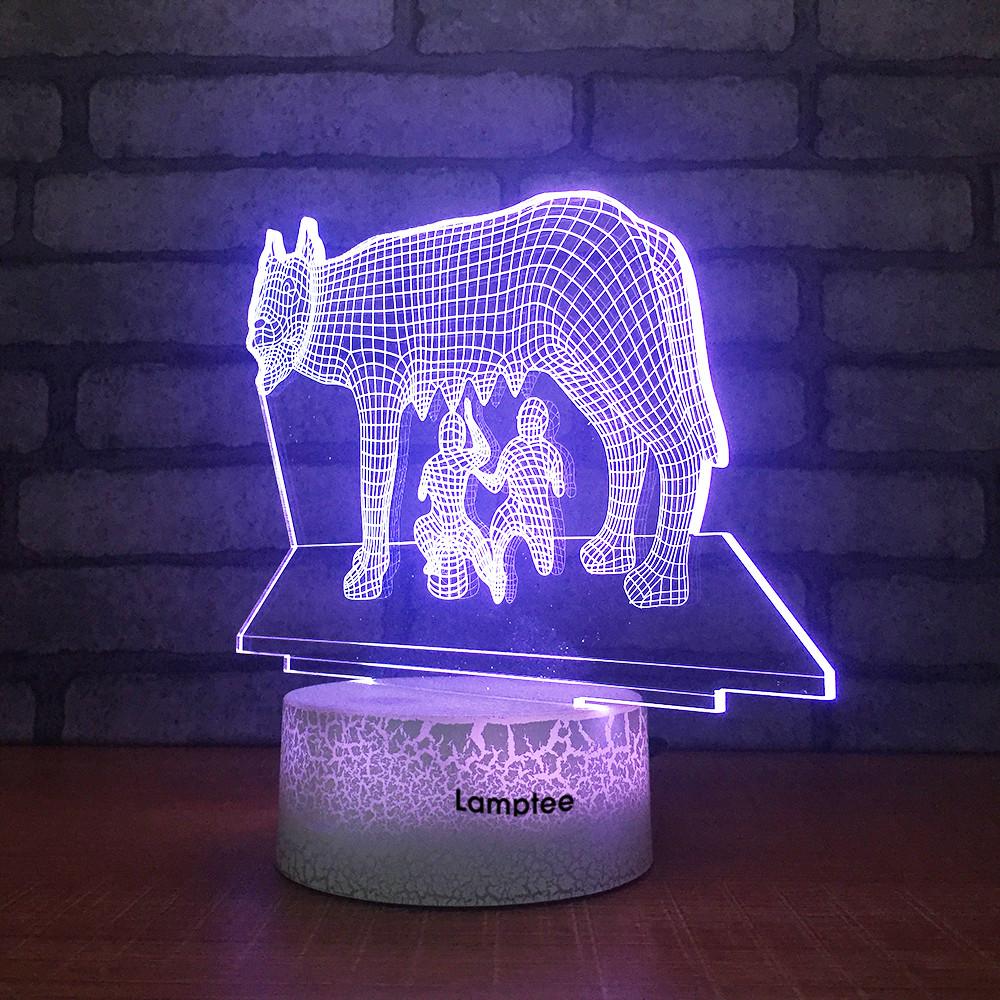 Crack Lighting Base Animal Unique Artistic Creation 3D Illusion Night Light Lamp 3DL1862