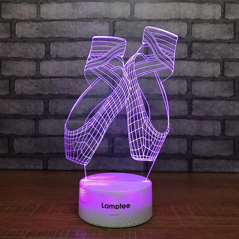 Image of Crack Lighting Base Art Dance Shoes 3D Illusion Lamp Night Light 3DL1872