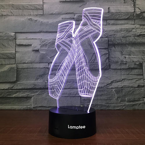 Image of Art Dance Shoes 3D Illusion Lamp Night Light 3DL1872