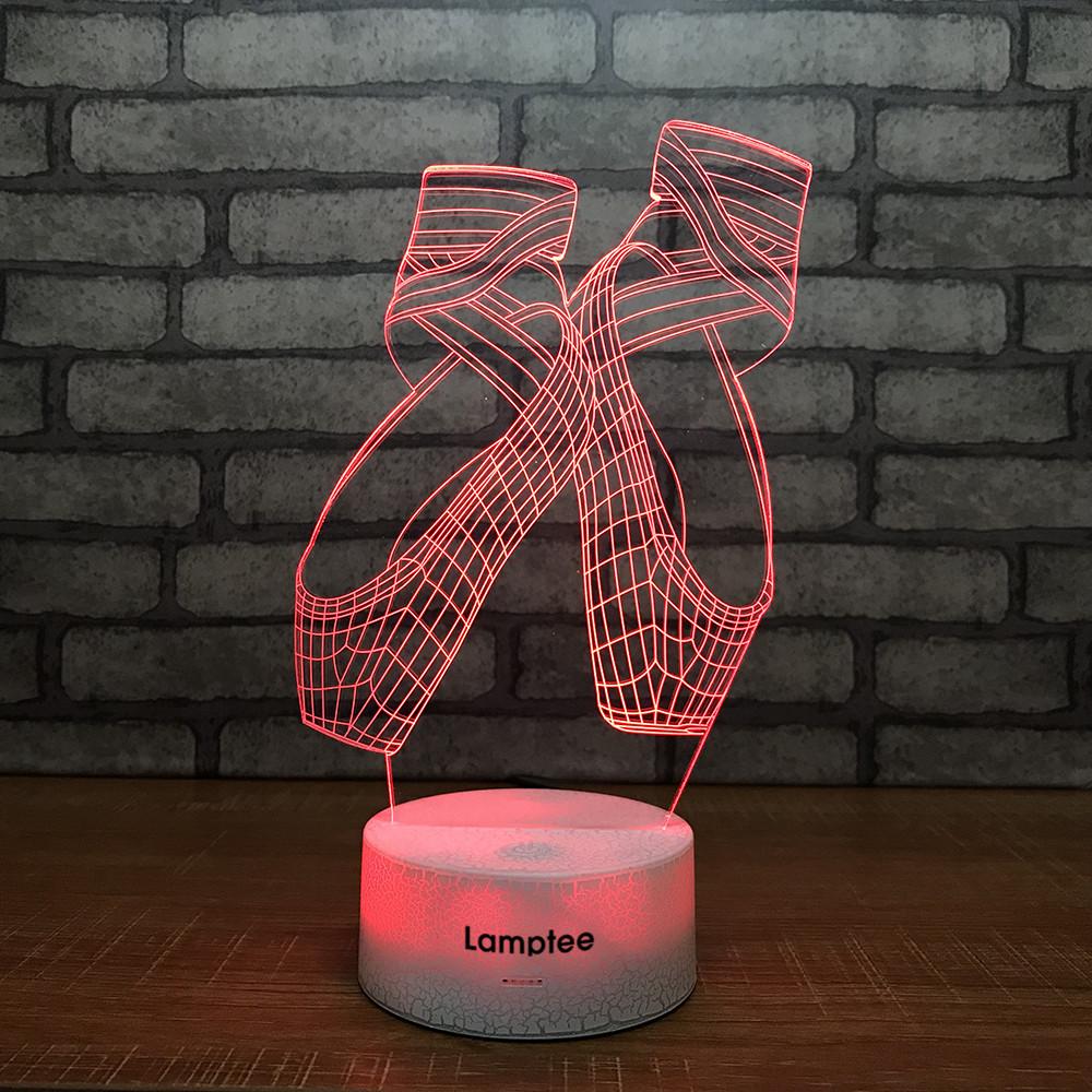 Crack Lighting Base Art Dance Shoes 3D Illusion Lamp Night Light 3DL1872