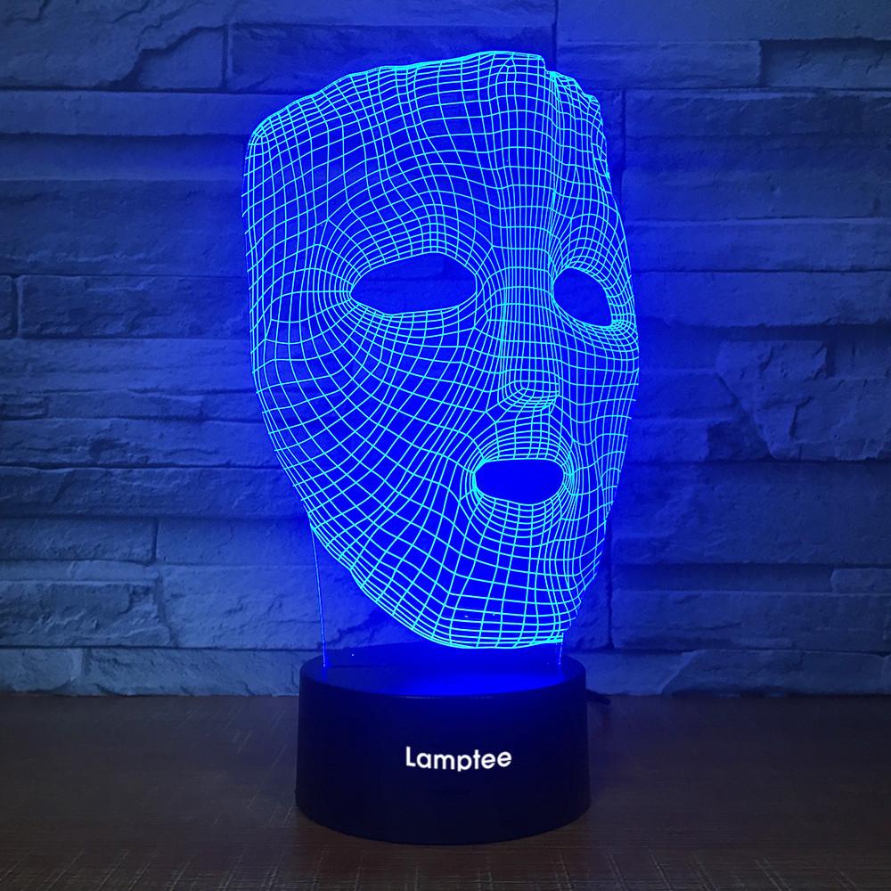 Art Mask Stereo 3D Illusion Lamp Night Light 3DL1874