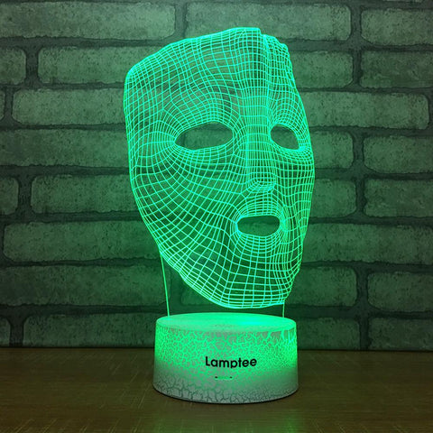 Image of Crack Lighting Base Art Mask Stereo 3D Illusion Lamp Night Light 3DL1874