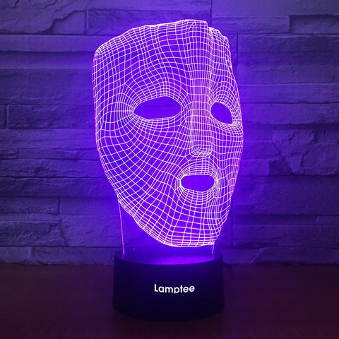 Image of Art Mask Stereo 3D Illusion Lamp Night Light 3DL1874