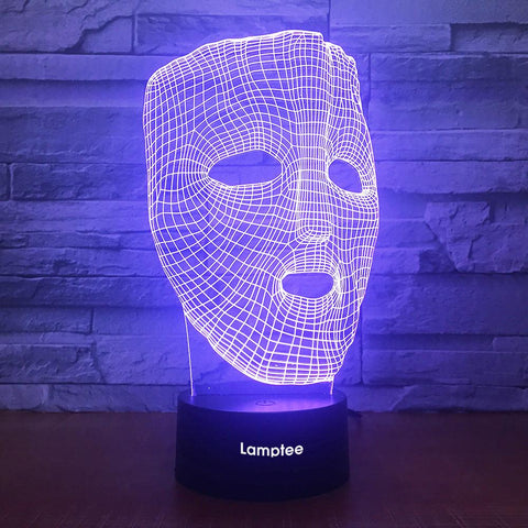 Image of Art Mask Stereo 3D Illusion Lamp Night Light 3DL1874