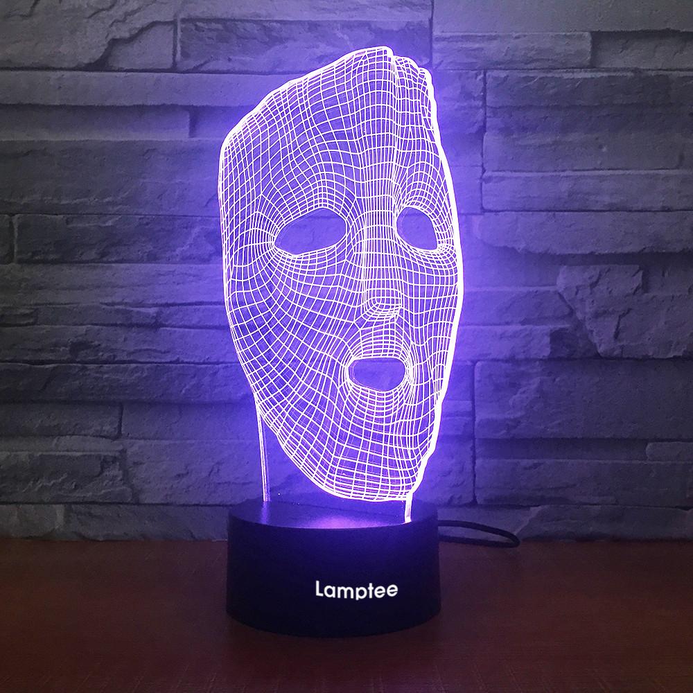 Art Mask Stereo 3D Illusion Lamp Night Light 3DL1874
