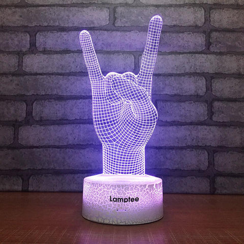 Image of Crack Lighting Base Art Gesture Stereo 3D Illusion Lamp Night Light 3DL1888