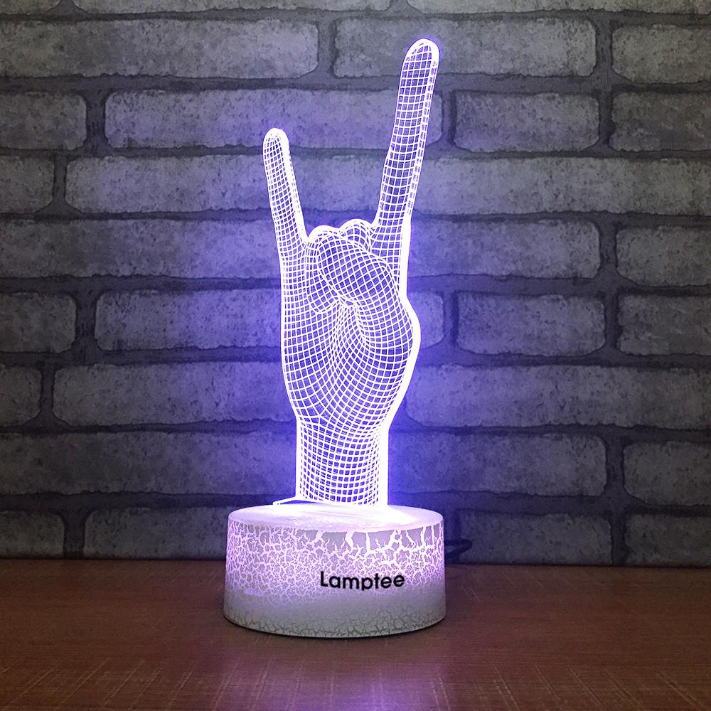 Crack Lighting Base Art Gesture Stereo 3D Illusion Lamp Night Light 3DL1888