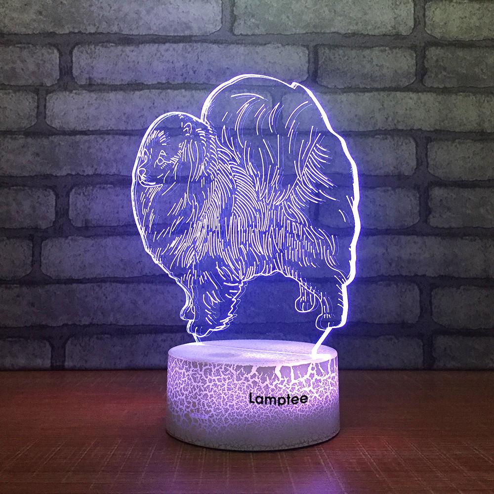 Crack Lighting Base Animal Dog 3D Illusion Lamp Night Light 3DL1898