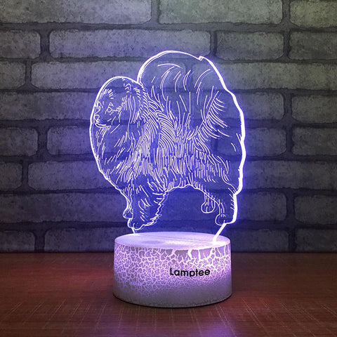 Image of Crack Lighting Base Animal Dog 3D Illusion Lamp Night Light 3DL1898