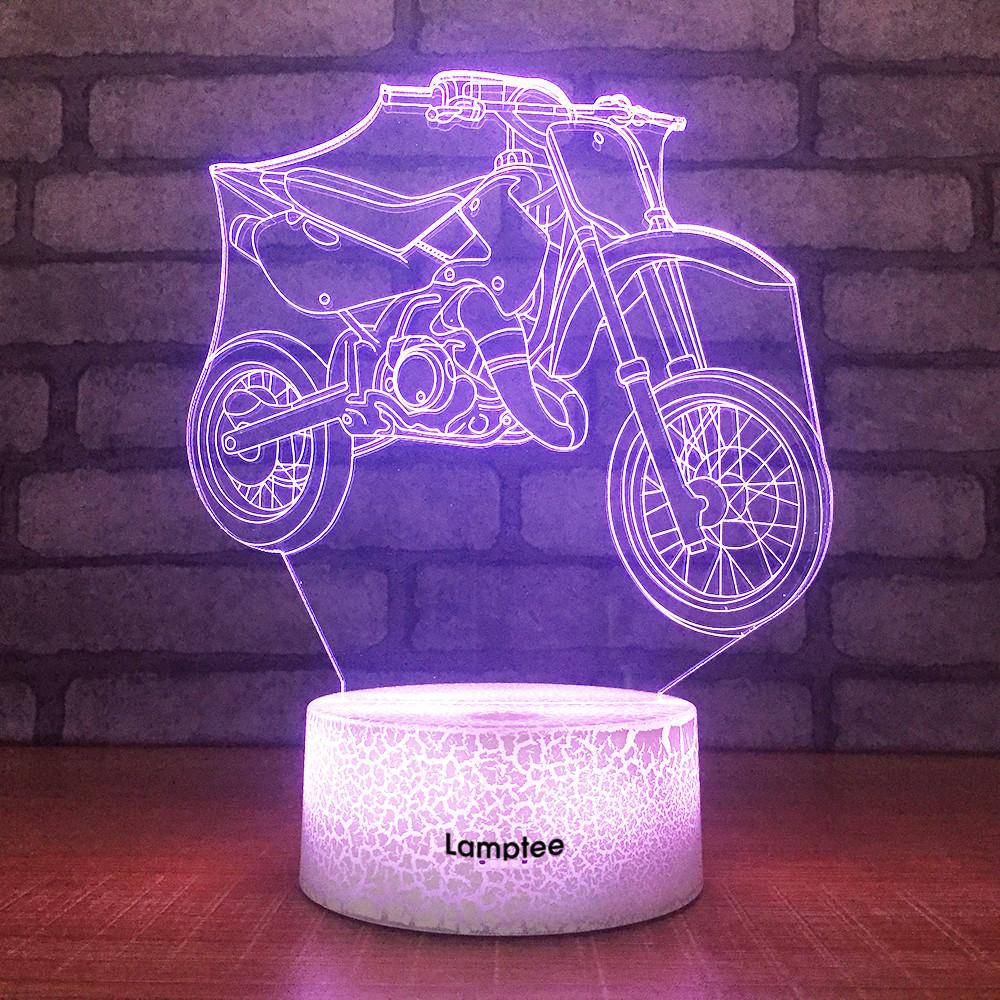 Crack Lighting Base Sport Motorbike 3D Illusion Lamp Night Light 3DL1903