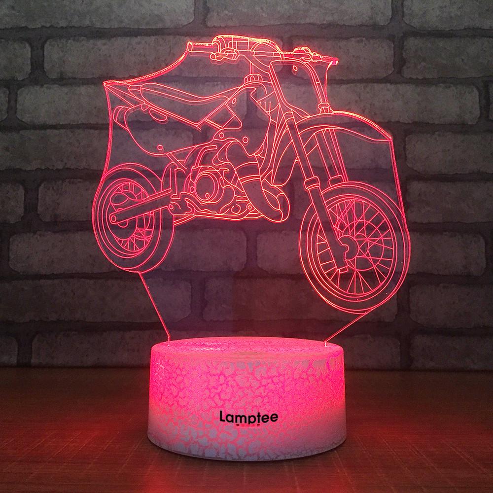 Crack Lighting Base Sport Motorbike 3D Illusion Lamp Night Light 3DL1903