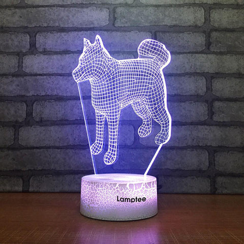 Image of Crack Lighting Base Animal Dog 3D Illusion Lamp Night Light 3DL1910