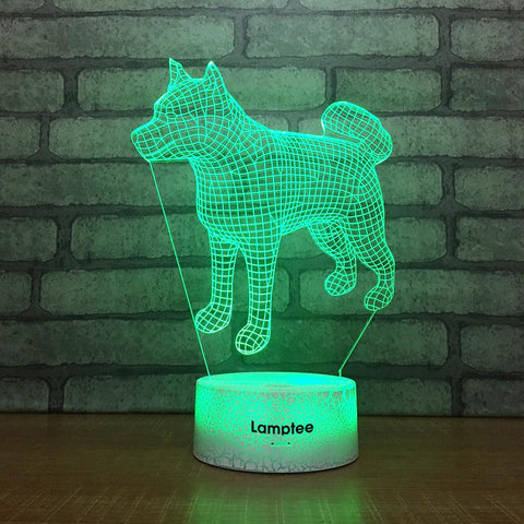 Image of Crack Lighting Base Animal Dog 3D Illusion Lamp Night Light 3DL1910