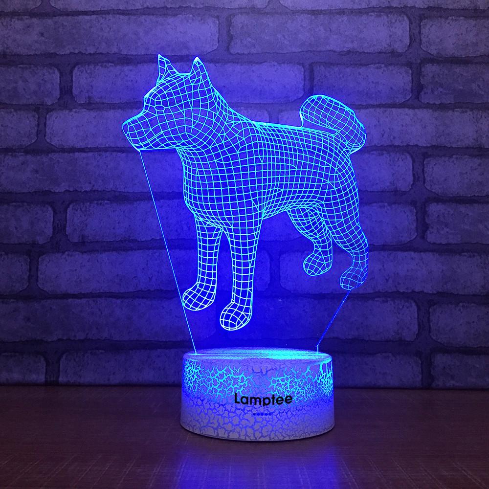 Crack Lighting Base Animal Dog 3D Illusion Lamp Night Light 3DL1910
