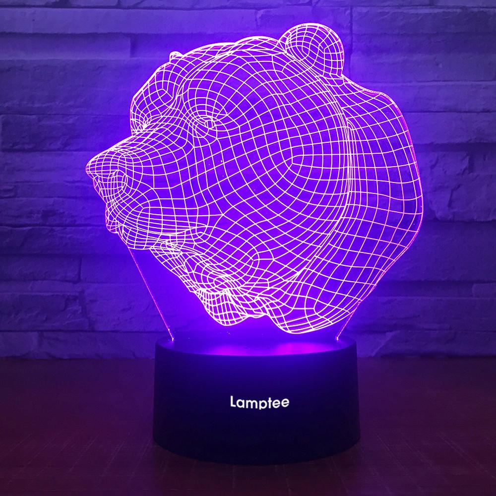 Animal Bear Head 3D Illusion Lamp Night Light 3DL1911