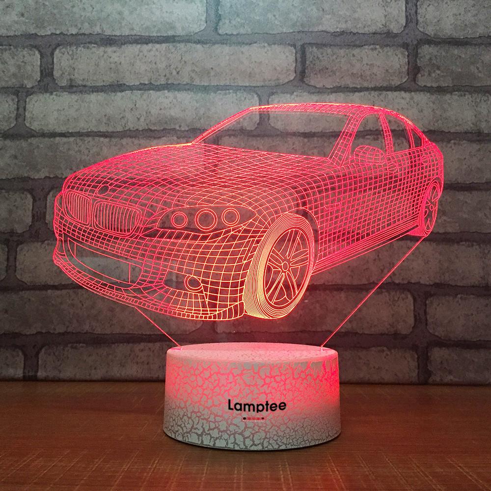 Crack Lighting Base Sport Car Decor 3D Illusion Lamp Night Light 3DL1915