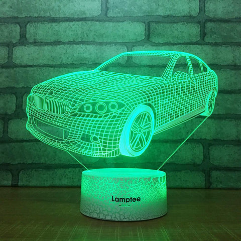 Image of Crack Lighting Base Sport Car Decor 3D Illusion Lamp Night Light 3DL1915